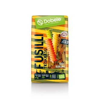Makaroni Dobele Durum Fusilli trīskrāsu 500g