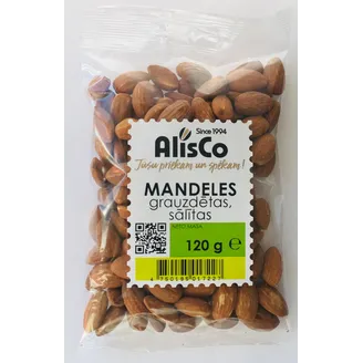 MANDELES ALIS CO GRAUZDĒTAS SĀLĪTAS 120G