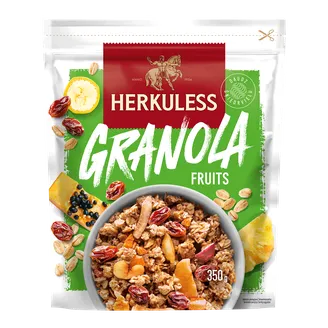 Grauzdēts granola musli Herkuless ar augļiem 350g