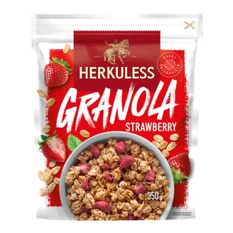 Granola HERKULESS grauzdēts ar zemenēm, 350g