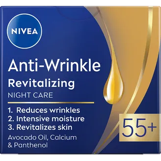 NAKTS KRĒMS NIVEA ANTI-WRINKLE REVITALIZING 55+ 50ML