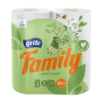 PAPĪRA DVIEĻI GRITE FAMILY 2 KĀRTAS 2RUĻĻI