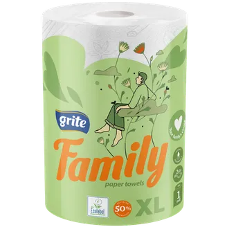PAPĪRA DVIEĻI GRITE FAMILY XL 2KĀRTU 1RULLIS