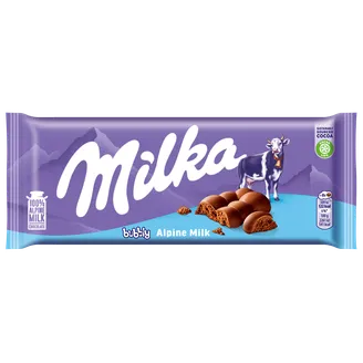 PIENA ŠOKOLĀDE MILKA BUBBLY MILK 90G