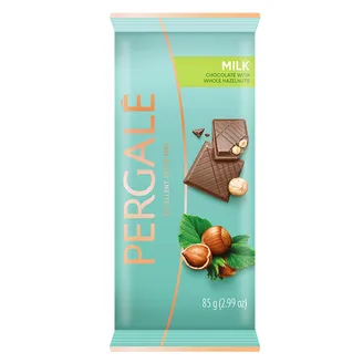 PIENA ŠOKOLĀDE PERGALE AR LAZDU RIEKSTIEM 85G