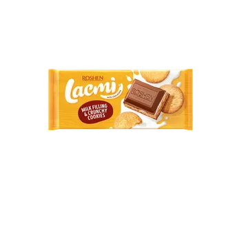 PIENA ŠOKOLĀDE ROSHEN LACMI AR PIENA UN CEPUMU PILD.100G