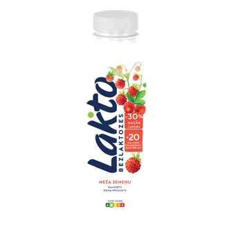 RAUDZĒTS PIENA PRODUKTS LAKTO MEŽA ZEMENE BEZLAKTOZES 270G