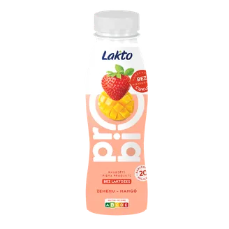 RAUDZĒTS PIENA PRODUKTS LAKTO ZEMENE MANGO BEZLAKTOZES 270G