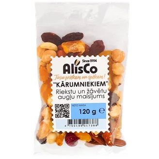 RIEKSTU AUGĻU MAISĪJUMS ALIS CO KĀRUMNIEKIEM 120G