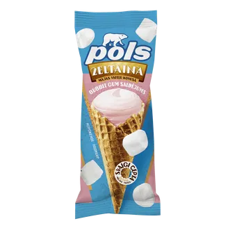 SALDĒJUMS POLS AR BUBBLE GUM GARŠU CUKURA VAFEĻU KONUSĀ 90G
