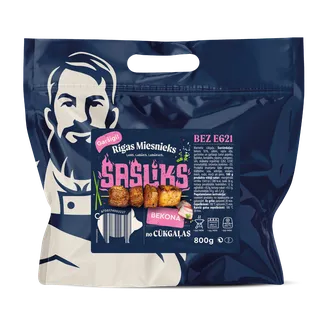 ŠAŠLIKS RĪGAS MIESNIEKS CŪKGAĻAS BEKONA 800G