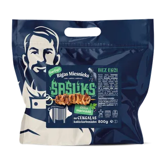 ŠAŠLIKS RĪGAS MIESNIEKS CŪKGAĻAS ETIĶA MARINĀDĒ 800G