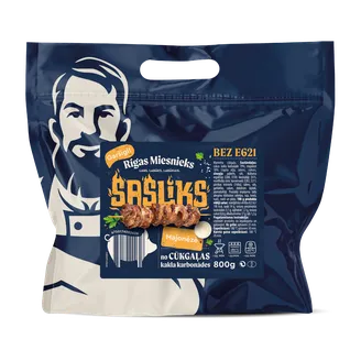 ŠAŠLIKS RĪGAS MIESNIEKS CŪKGAĻAS MAJONĒZĒ 800G