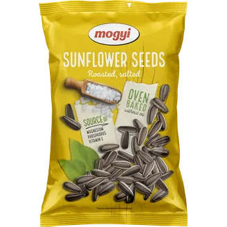 SAULESPUĶU SĒKLAS MOGYI STRĪPAINAS GRAUZDĒTAS AR SĀLI 150G
