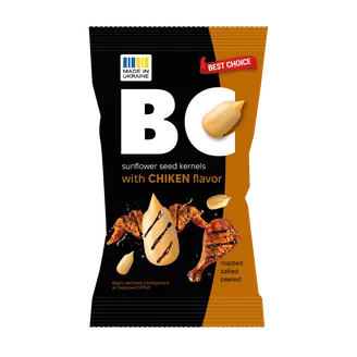 Saulespuķu sēklas BC, lobītas, ceptas ar vistas garšu, 80g