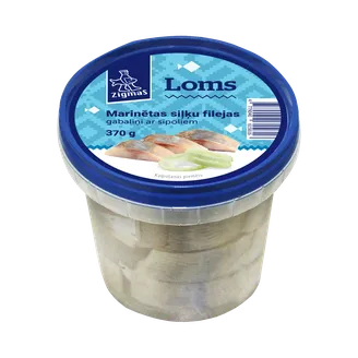 SIĻĶU FILEJAS GAB.LOMS MARINĀDĒ AR SĪPOLIEM 370G