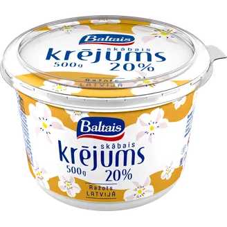 Skābais krējums Baltais 20% 500g