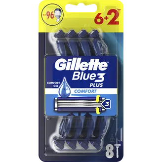SKUVEKĻI GILLETTE BLUE 3 COMFORT VIENREIZLIET.VĪR. 6+2 GAB.