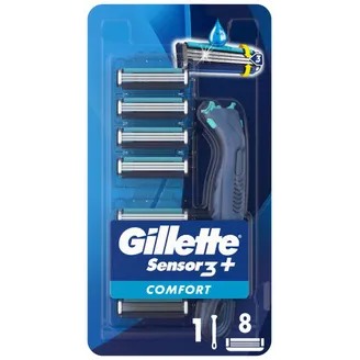 SKUVEKLIS GILLETTE SENSOR 3 PLUS COMFORT AR 8 KASETĒM