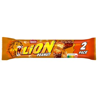 ŠOKOLĀDES BATONIŅŠ LION PEANUT 2 PACK 62G