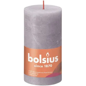 SVECE CILINDRS RUSTIKA BOLSIUS AUKSTĀ LAVANDA 60H 6.8X13CM