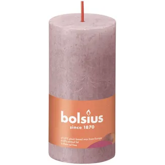 SVECE CILINDRS RUSTIKA BOLSIUS PELNU ROZĀ 30H 5X10CM