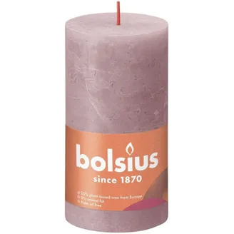 SVECE CILINDRS RUSTIKA BOLSIUS PELNU ROZĀ 60H 6.8X13CM