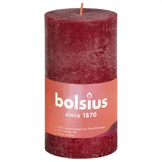 SVECE CILINDRS RUSTIKA VELVET RED 30H 5X10CM