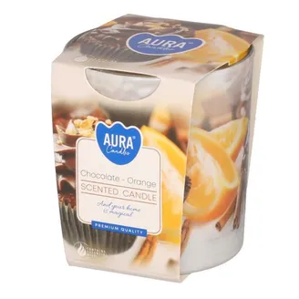 SVECE GLĀZĪTĒ AROM. AURA ŠOKOLĀDE APELSĪNS 22H