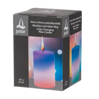 SVECE LED CILINDRS POLAR KRĀSU MAINOŠA 7X10CM