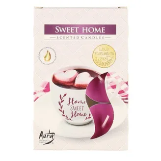 TĒJAS SVECES AROM. AURA SWEET HOME 4H 6GAB