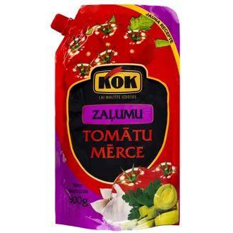 TOMĀTU MĒRCE KOK AR ZAĻUMIEM 500G STĀVPAKĀ