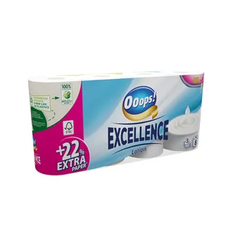 TUALETES PAPĪRS OOOPS! EXCELLENCE LOTION 3KĀRTAS 8RUĻĻI