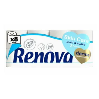 TUALETES PAPĪRS RENOVA DERMA 3KĀRTAS 8RUĻĻI