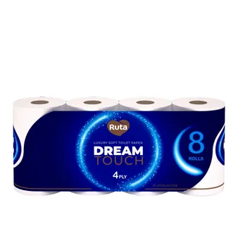TUALETES PAPĪRS RUTA DREAM TOUCH 4KĀRTAS 8RUĻĻI