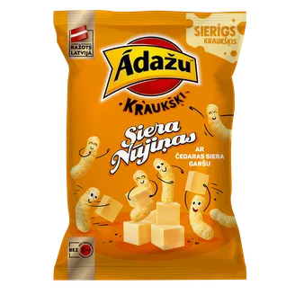 Čipsi ĀDAŽU Kraukšķi siera nūjiņas, 90g