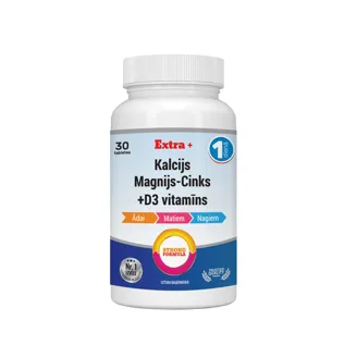 UZTURA BAGĀTINĀTĀJS KALCIJS+MAGNIJS+CINKS +D3VIT 30GAB