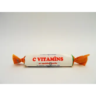 UZTURA BAGĀTINĀTAJS KONFEKTES VITAMĪNS C APELSĪNU 30G 10GAB