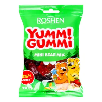 ŽELEJKONFEKTES ROSHEN YUMMI GUMMI BEAR MIX 70G