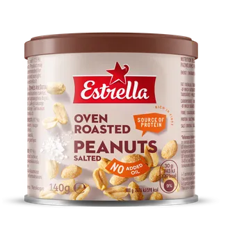 ZEMESRIEKSTI ESTRELLA OWEN ROASTED SĀLĪTI 140G METĀLA BUNDŽĀ