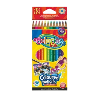 ZĪMUĻI KRĀSAINIE COLORINO AKVAREĻU AR OTU 12GAB