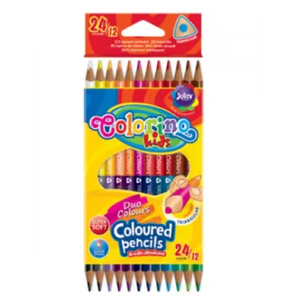 ZĪMUĻI KRĀSAINIE COLORINO TRĪSSTŪRVEIDA 12GAB 24KR.