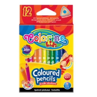 ZĪMUĻI KRĀSAINIE COLORINO TRĪSSTŪRVEIDA 8.9CM 12GAB