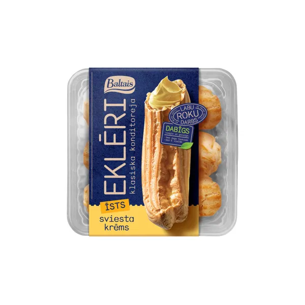 Baltais Eklēri ar sviesta krēmu, 135g