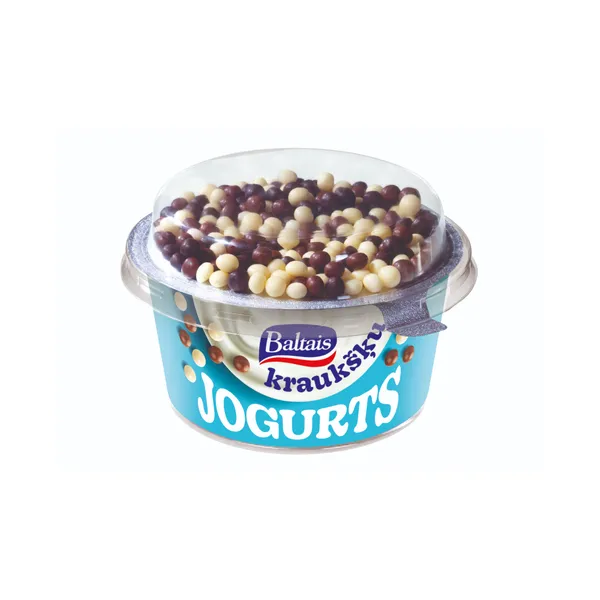 Baltais Jogurts Kraukšķu ar šokolādes rīsu kraukšķiem, 165g