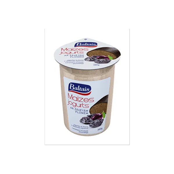 Baltais Maizes jogurts ar žāvētām plūmēm, 380g