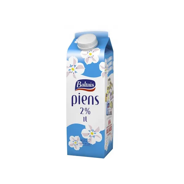 Piens Baltais Tukums 2% 1l