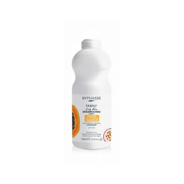 BYPHASSE Family Fresh Delice Shampoo 2in1 Papay, Passion Fruit & Mango All HairTypes 750ML