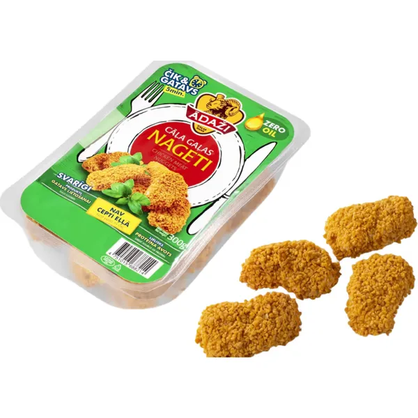 Cāļa gaļas Gaļas nams Ādaži nageti Zero Oil 300g