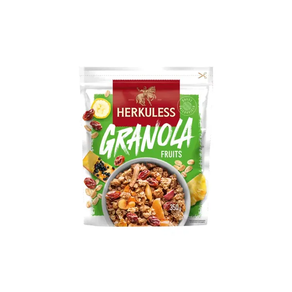 Grauzdēts granola musli Herkuless ar augļiem 350g